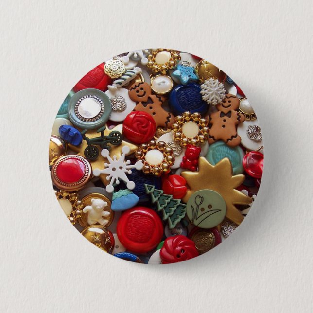 Weihnachtslebkuchen-Mann-Knöpfe Button (Vorderseite)
