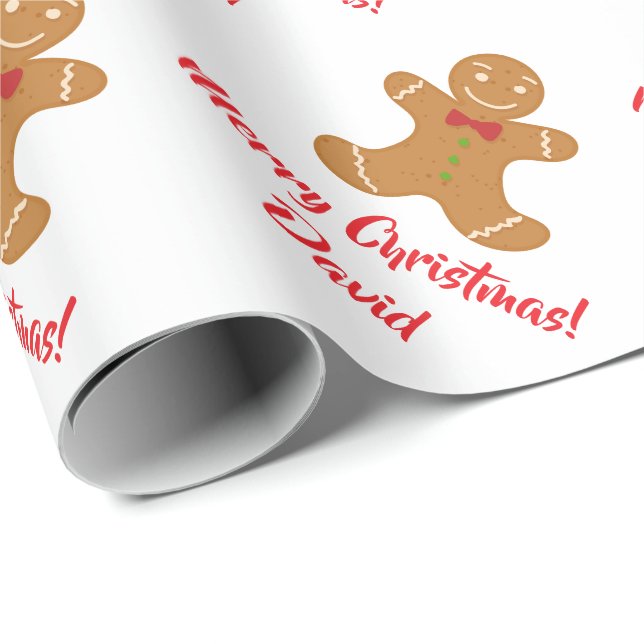 Weihnachtslebkuchen-Mann-Packpapier Geschenkpapier (Rolleneckpunkt)