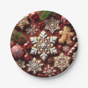 Weihnachtslebkuchen-Papierteller. Pappteller