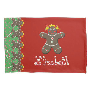Weihnachtslebkuchen-Plätzchen-Mädchen-Name Kissenbezug
