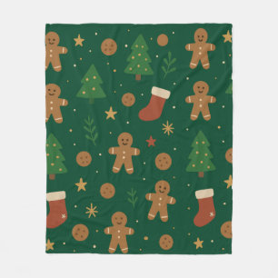 Weihnachtslebkuchen-Spaß Fleecedecke