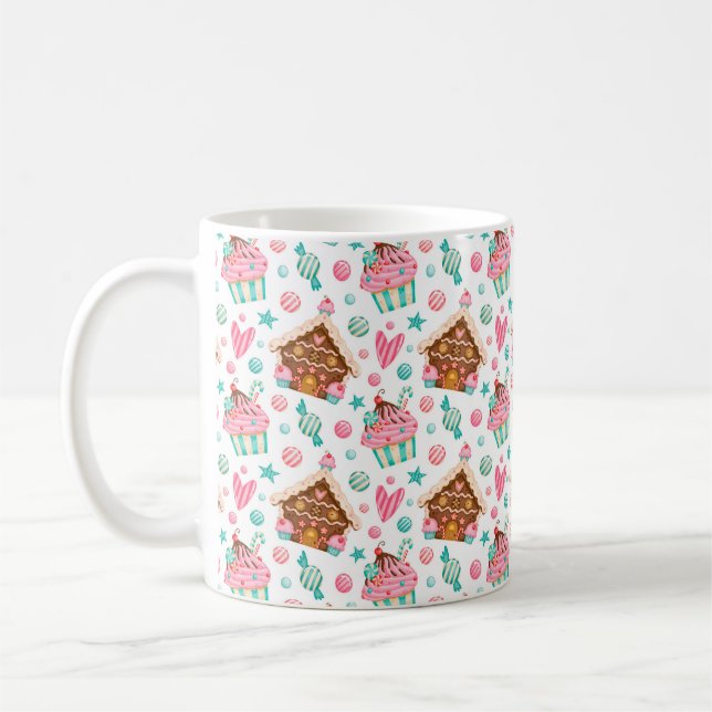 Weihnachtslebkuchen und Cupcakes Kaffeetasse (Links)