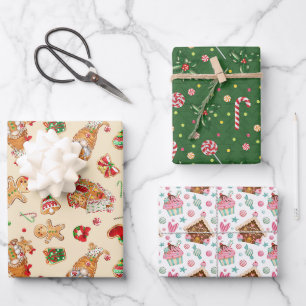 Weihnachtsleckereien Geschenkpapier Set