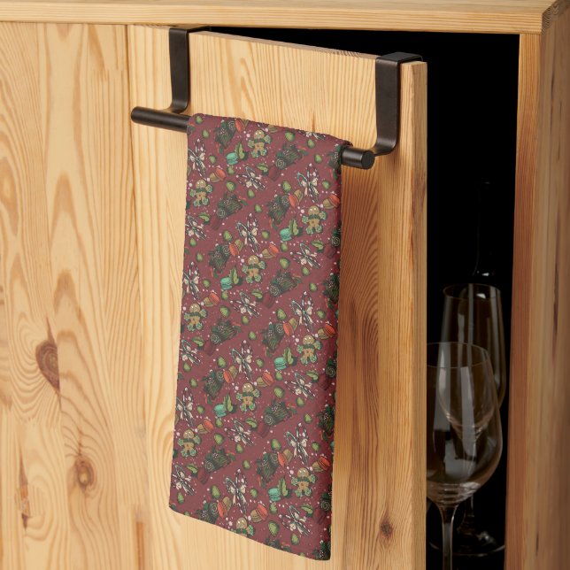 Weihnachtsleckereien- Pfefferminz (Farbe) Geschirrtuch (Drittel gefaltet)