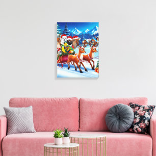 Weihnachtsleder Leinwand Art 12" x 16"
