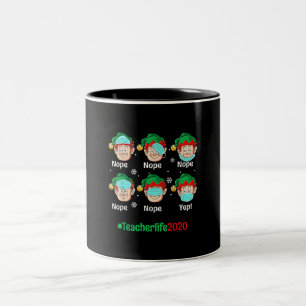Weihnachtslehrer 2020 Leben ELF Maske Geschenk Zweifarbige Tasse