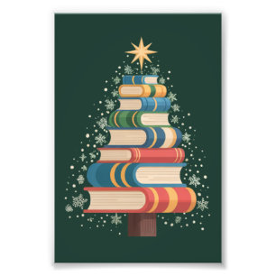 Weihnachtslehrer Bücher Tree Xmas Reading Holiday Fotodruck