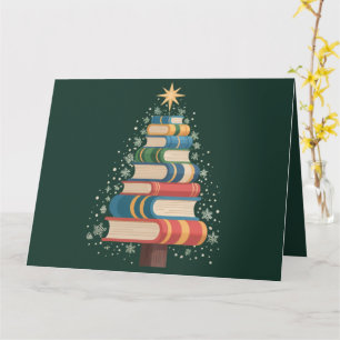 Weihnachtslehrer Bücher Tree Xmas Reading Holiday Karte