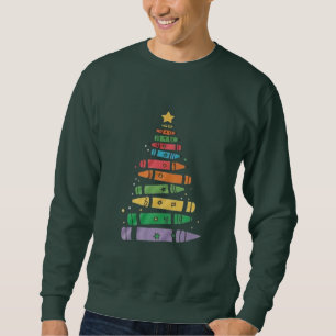 Weihnachtslehrer Buntstift Baum Hübsche Weihnachts Sweatshirt