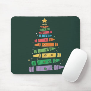 Weihnachtslehrer Buntstift Baum Hübsche Xmas Licht Mousepad