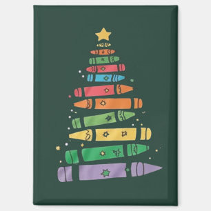 Weihnachtslehrer Buntstift Baum Süße Xmas Lichter Magnet