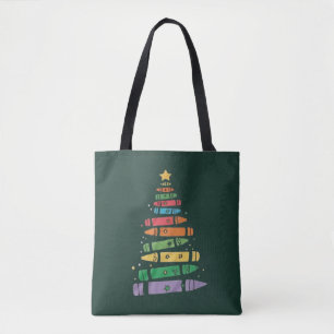 Weihnachtslehrer Buntstift Baum Süße Xmas Lichter  Tasche