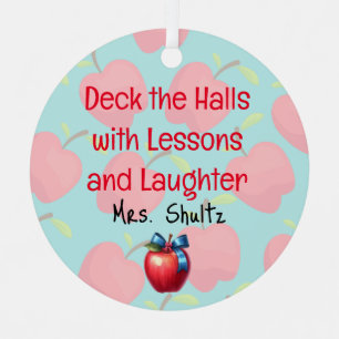 Weihnachtslehrer "Deck the Halls" Ornament Aus Metall