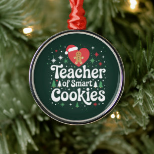 Weihnachtslehrer der cleveren Cookies  Ornament Aus Metall