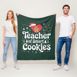 Weihnachtslehrer für kluge Cookies Fleecedecke