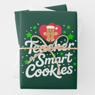 Weihnachtslehrer für kluge Cookies Lehrer Leben Geschenkpapier Set