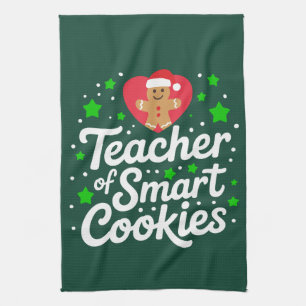 Weihnachtslehrer für kluge Cookies Lehrer Leben Geschirrtuch