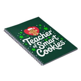 Weihnachtslehrer für kluge Cookies Lehrer Leben Notizblock