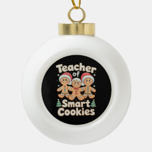 Weihnachtslehrer für kluge Kekse Lebkuchen Keramik Kugel-Ornament
