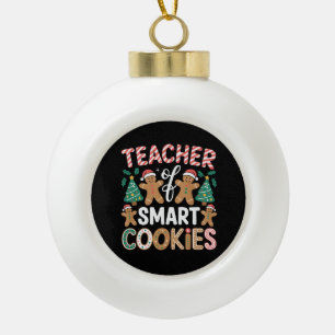 Weihnachtslehrer für kluge Kekse Lebkuchen Keramik Kugel-Ornament