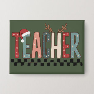 Weihnachtslehrer Geschenk für Lehrer Winterurlaub Button