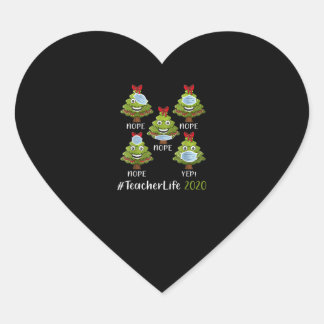 Weihnachtslehrer Leben 2020 Tree Wearing Maske Ges Herz-Aufkleber