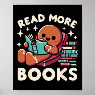 Weihnachtslehrer Lesen Sie mehr Bücher Spaß für Fr Poster