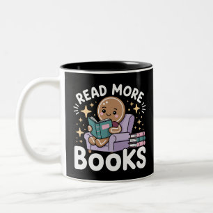 Weihnachtslehrer Mehr Bücher lesen Lustig  Zweifarbige Tasse