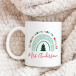 Weihnachtslehrer Regenbogen schöne Liste niedliche Kaffeetasse<br><div class="desc">Weihnachts Regenbogenlehrer sind immer auf der schönen Liste niedliche Tasse Geschenk.</div>