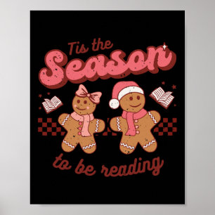 Weihnachtslehrer Retro Librarian Groovy Xm Poster