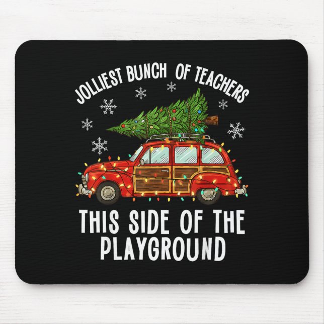 Weihnachtslehrer-Squad Festliche Auto Baumlichter  Mousepad (Vorne)