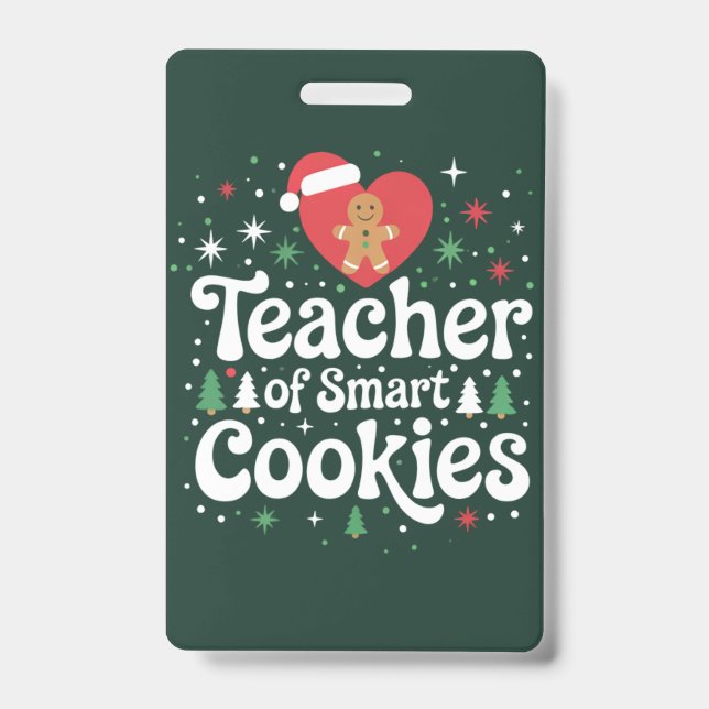 Weihnachtslehrer über intelligente Cookies Ausweis (Front)