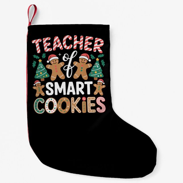 Weihnachtslehrer über intelligente Cookies Lebkuch Kleiner Weihnachtsstrumpf (Vorderseite)