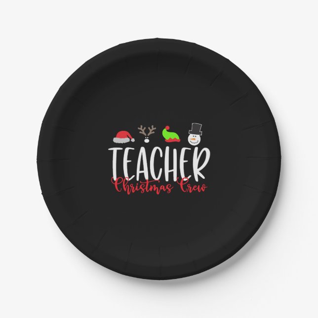 Weihnachtslehrer, Weihnachts-Crew Pappteller (Vorderseite)