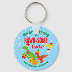 Weihnachtslehrer Wertschätzung Kinder Dinosaurier  Schlüsselanhänger