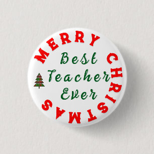 Weihnachtslehrer-Würdigungszitat-Typografie Button