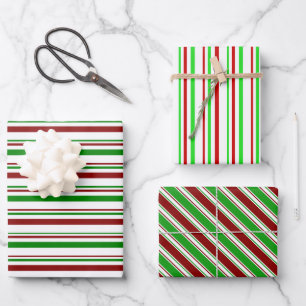 Weihnachtsleinen rot, weiß, grün gefärbt geschenkpapier set