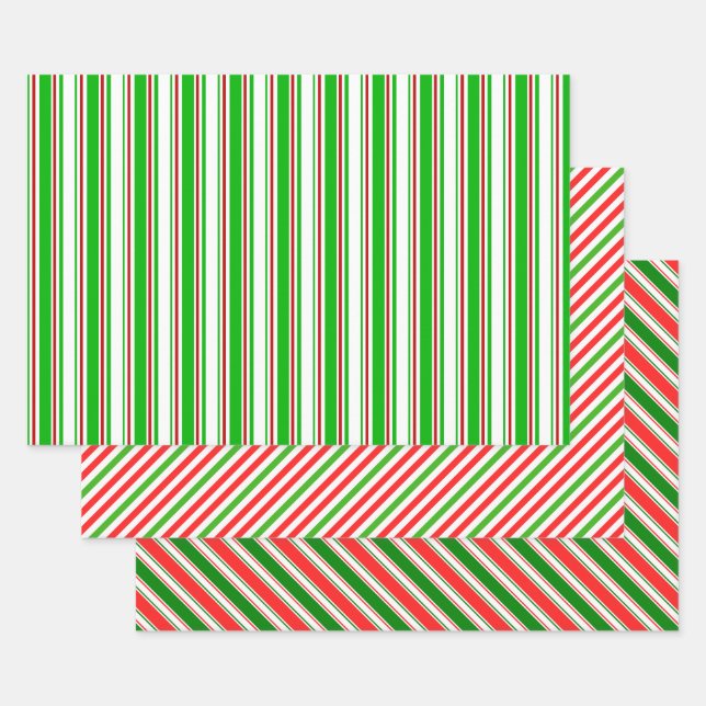 Weihnachtsleinen rot, weiß, grün gefärbt geschenkpapier set (Set)