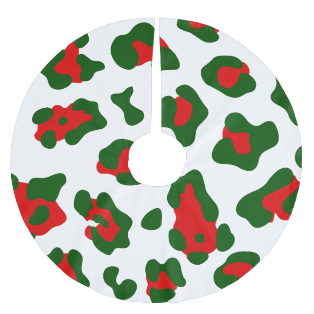 Weihnachtsleoparddruck Polyester Weihnachtsbaumdecke (Vorderseite)