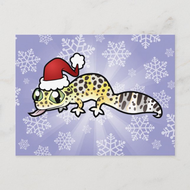 WeihnachtsleopardGecko Feiertagspostkarte (Vorderseite)