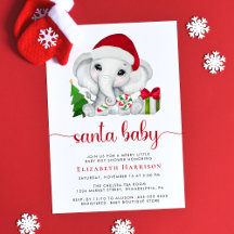 Weihnachtslephant Santa Baby Boy Dusche