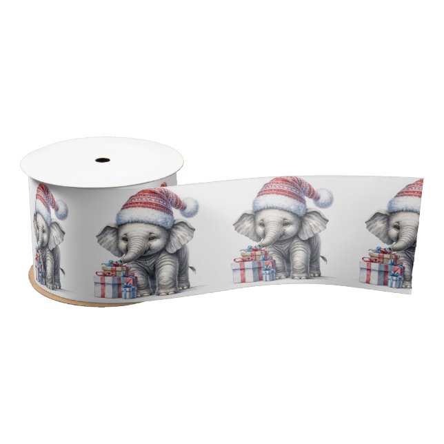 Weihnachtslephon mit Geschenken Satinband (Spule)