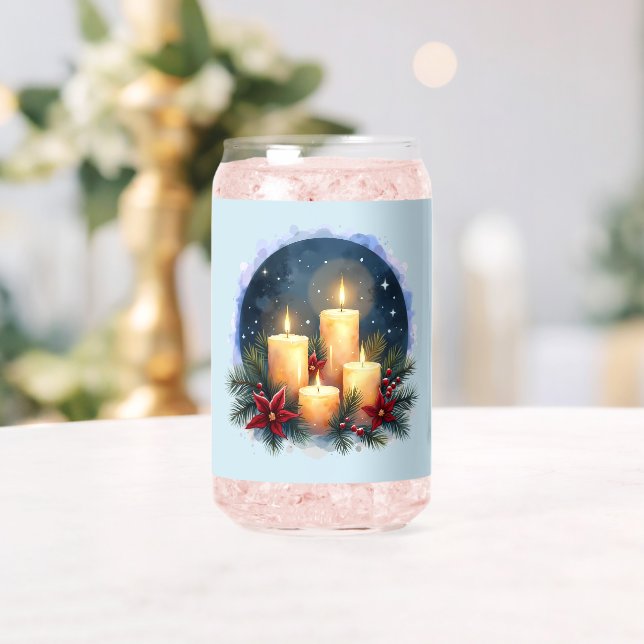 Weihnachtsleuchte mit Poinsettias Dosenglas (Insitu (Hochzeit))