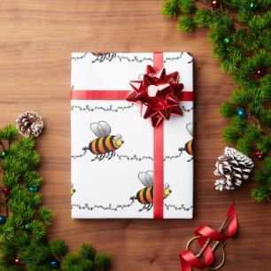 Weihnachtsleuchten Bumble Bee Muster Wrapping Papi Geschenkpapier