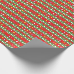 Weihnachtsleuchten und Bäume Geschenkpapier