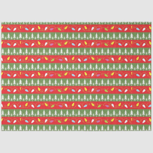 Weihnachtsleuchten und Bäume Seidenpapier (Vorderseite)