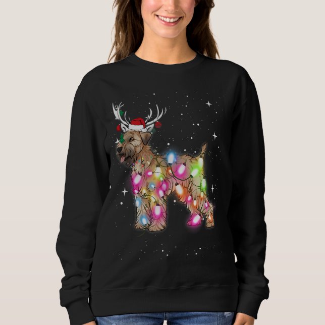 Weihnachtsleuchten weich gestrichener Terrier Hund Sweatshirt (Vorderseite)