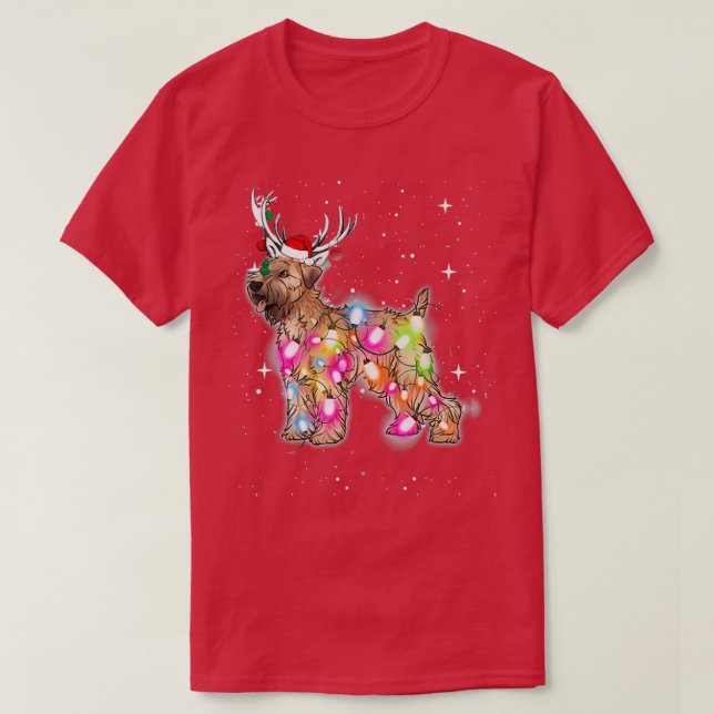 Weihnachtsleuchten weich gestrichener Terrier Hund T-Shirt (Design vorne)