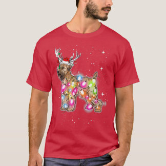 Weihnachtsleuchten weich gestrichener Terrier Hund T-Shirt