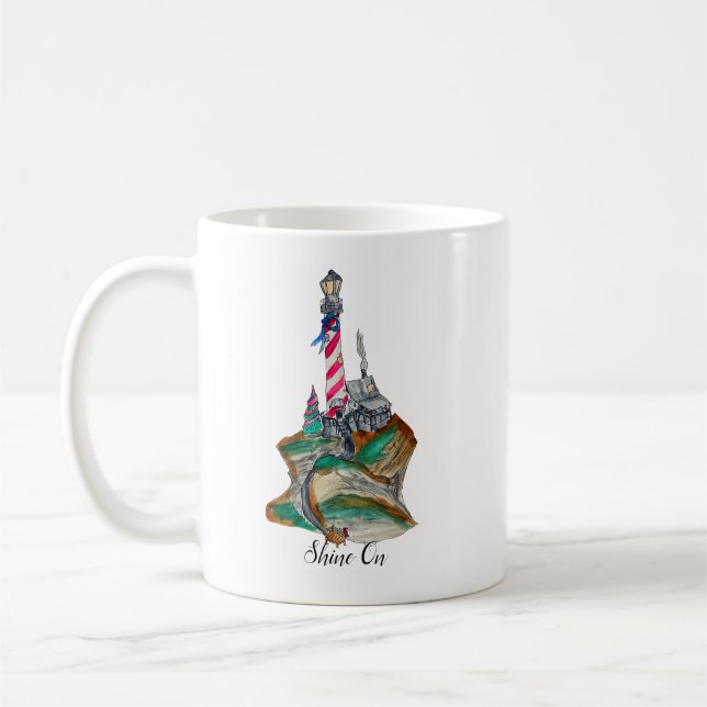 WeihnachtsLeuchtturm Kaffeetasse (Links)